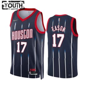 Dres Houston Rockets Tari Eason 17 Nike 2022-23 City Edition Navy Swingman - Dječji